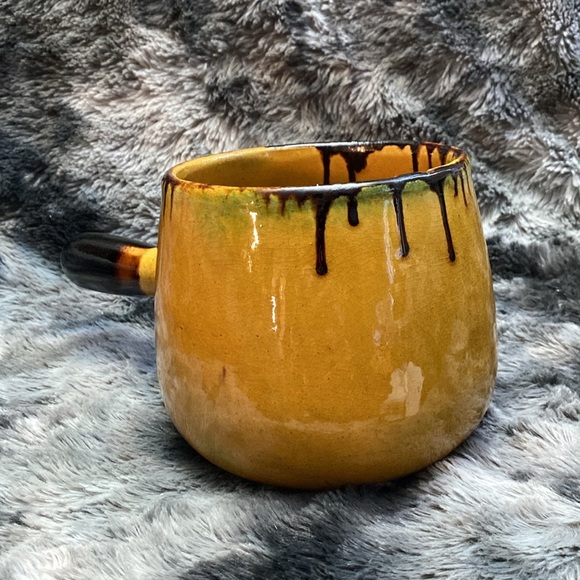 Glazed ceramic saucepan/casserole yellow ceramic pot - Picture 5 of 16